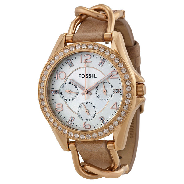 Fossil Riley White Dial Sand Leather Strap Watch for Women - ES3466 Buy Now By Fossil