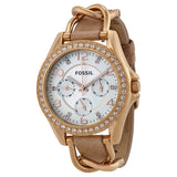 Fossil Riley White Dial Sand Leather Strap Watch for Women - ES3466 Buy Now By Fossil