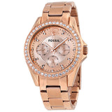 Fossil Riley Multifunction Rose Gold Dial Rose Gold Steel Strap Watch for Women - ES2811 Buy Now By Fossil
