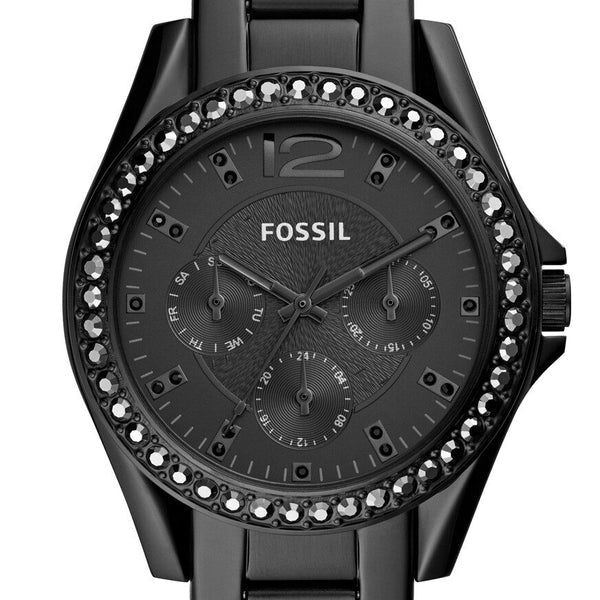 Fossil Riley Multifunction Black Dial Black Steel Strap Watch for Women - ES4519 Buy Now By Fossil