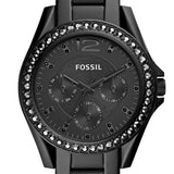 Fossil Riley Multifunction Black Dial Black Steel Strap Watch for Women - ES4519 Buy Now By Fossil
