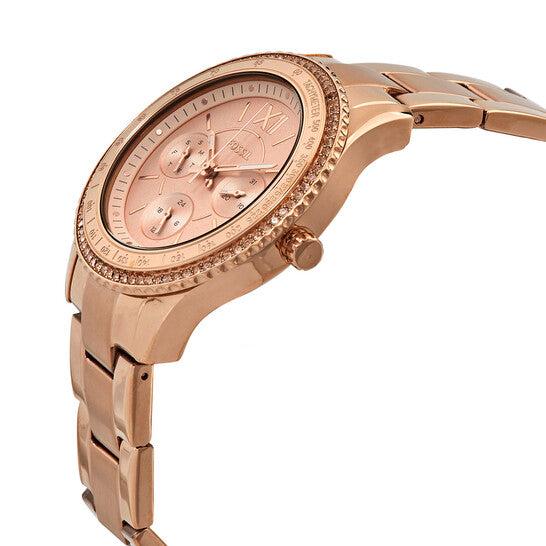 Fossil Stella Sport Multifunction Rose Gold Dial Rose Gold Steel Strap Watch for Women - ES5106 Buy Now By Fossil