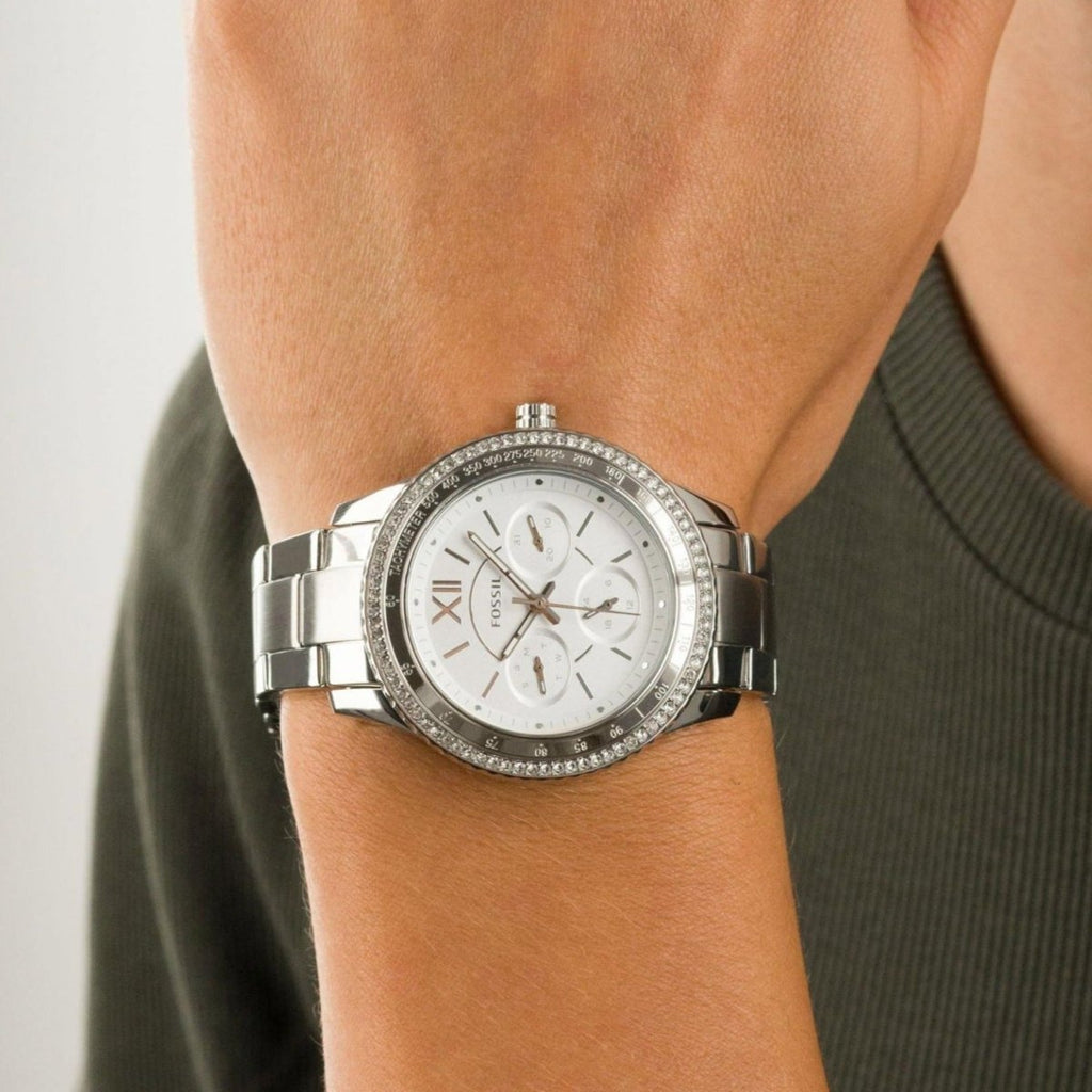 Fossil Stella Sport Multifunction Silver Dial Silver Steel Strap Watch for Women - ES5108 Buy Now By Fossil