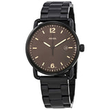 Fossil The Commuter Brown Dial Black Steel Strap Watch for Men - FS5277 Buy Now By Fossil