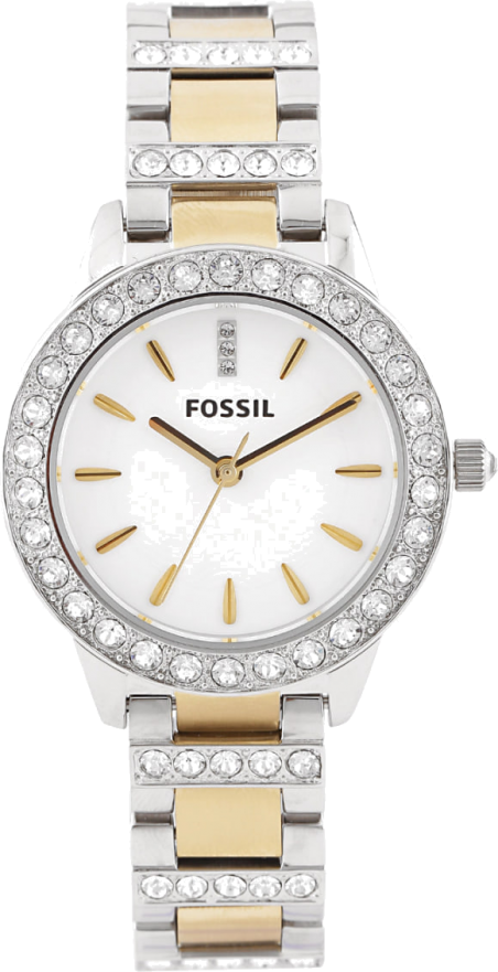 Fossil Jesse Crystals White Dial Two Tone Steel Strap Watch for Women - ES2409 Buy Now By Fossil