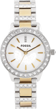 Fossil Jesse Crystals White Dial Two Tone Steel Strap Watch for Women - ES2409 Buy Now By Fossil