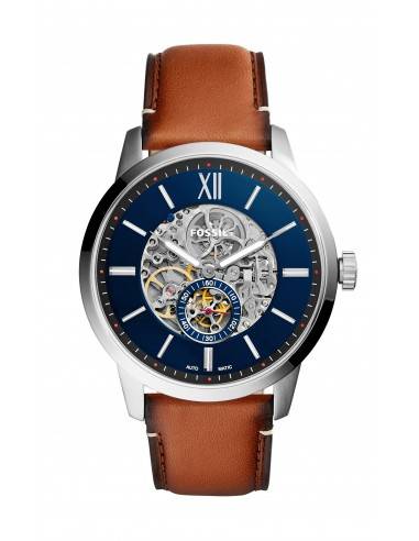 Fossil Townsman Automatic Skeleton Blue Dial Brown Leather Strap Watch for Men - ME3154 Buy Now By Fossil