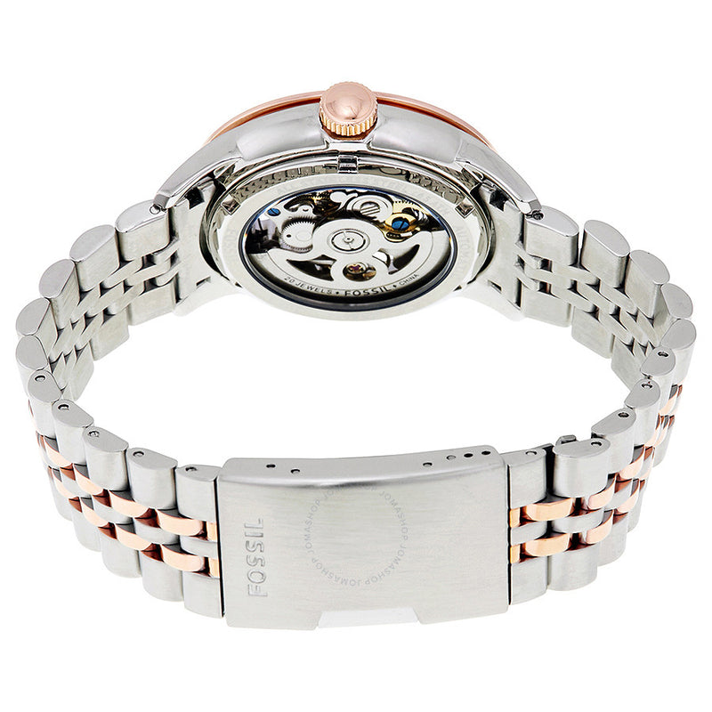 Fossil Townsman Automatic Skeleton White Dial Two Tone Steel Strap Watch for Men - ME3075 Buy Now By Fossil