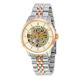 Fossil Townsman Automatic Skeleton White Dial Two Tone Steel Strap Watch for Men - ME3075 Buy Now By Fossil