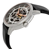 Fossil Townsman Automatic Skeleton Silver Dial Black Leather Strap Watch for Men - ME3041 Buy Now By Fossil