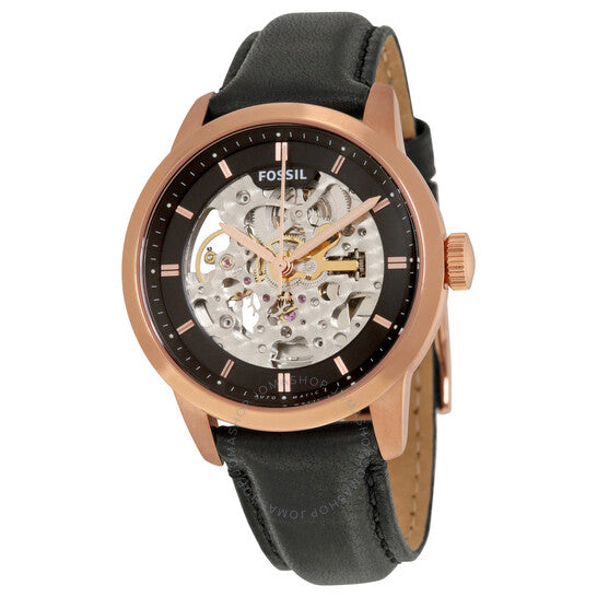 Fossil Townsman Automatic Skeleton Black Dial Black Leather Strap Watch for Men - ME3084 Buy Now By Fossil