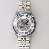 Fossil Townsman Automatic Skeleton Silver Dial Silver Steel Strap Watch for Men - ME3044 Buy Now By Fossil