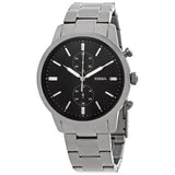 Fossil Townsman Chronograph Black Dial Silver Steel Strap Watch for Men - FS5349 Buy Now By Fossil