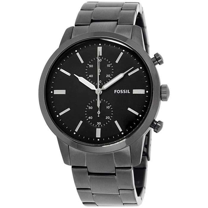 Fossil Townsman Chronograph Black Dial Silver Steel Strap Watch for Men - FS5349 Buy Now By Fossil