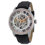 Fossil Townsman Automatic Skeleton Silver Dial Black Leather Strap Watch for Men - ME3041 Buy Now By Fossil