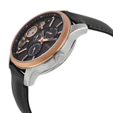 Fossil Twist Multi-Function Chronograph Black Dial Black Leather Strap Watch for Men - ME1099 Buy Now By Fossil