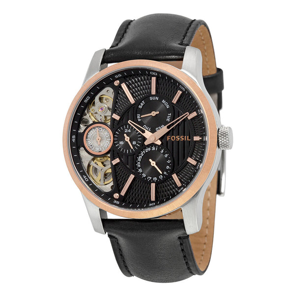Fossil Twist Multi-Function Chronograph Black Dial Black Leather Strap Watch for Men - ME1099 Buy Now By Fossil