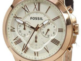 Fossil Grant Chronograph White Dial Brown Leather Strap Watch for Men - FS4991 Buy Now By Fossil