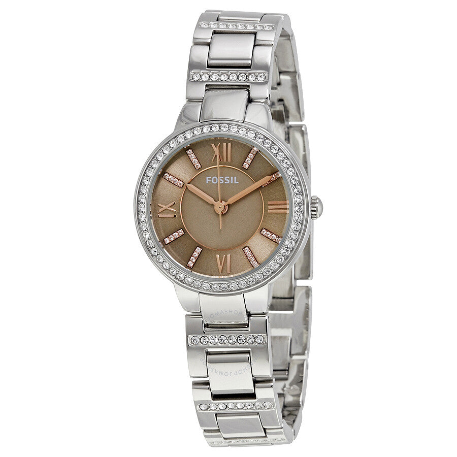Fossil Virginia Taupe Dial Silver Steel Strap Watch for Women - ES4147 Buy Now By Fossil