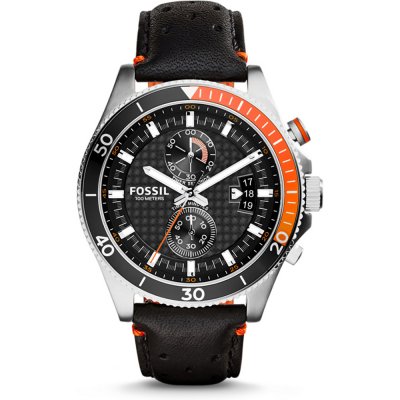 Fossil Wakefield Chronograph Black Dial Black Leather Strap Watch for Men - CH2953 Buy Now By Fossil