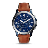 Fossil Grant Chronograph Blue Dial Brown Leather Strap Watch for Men - FS5151 Buy Now By Fossil
