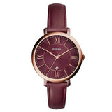 Fossil Jacqueline Burgundy Dial Burgundy Leather Strap Watch for Women - ES4099 Buy Now By Fossil