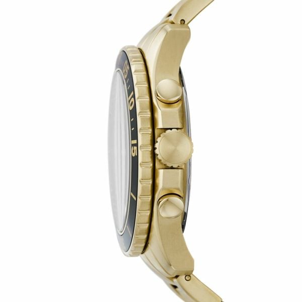 Fossil FB-03 Chronograph Black Dial Gold Steel Strap Watch for Men - FS5727 Buy Now By Fossil