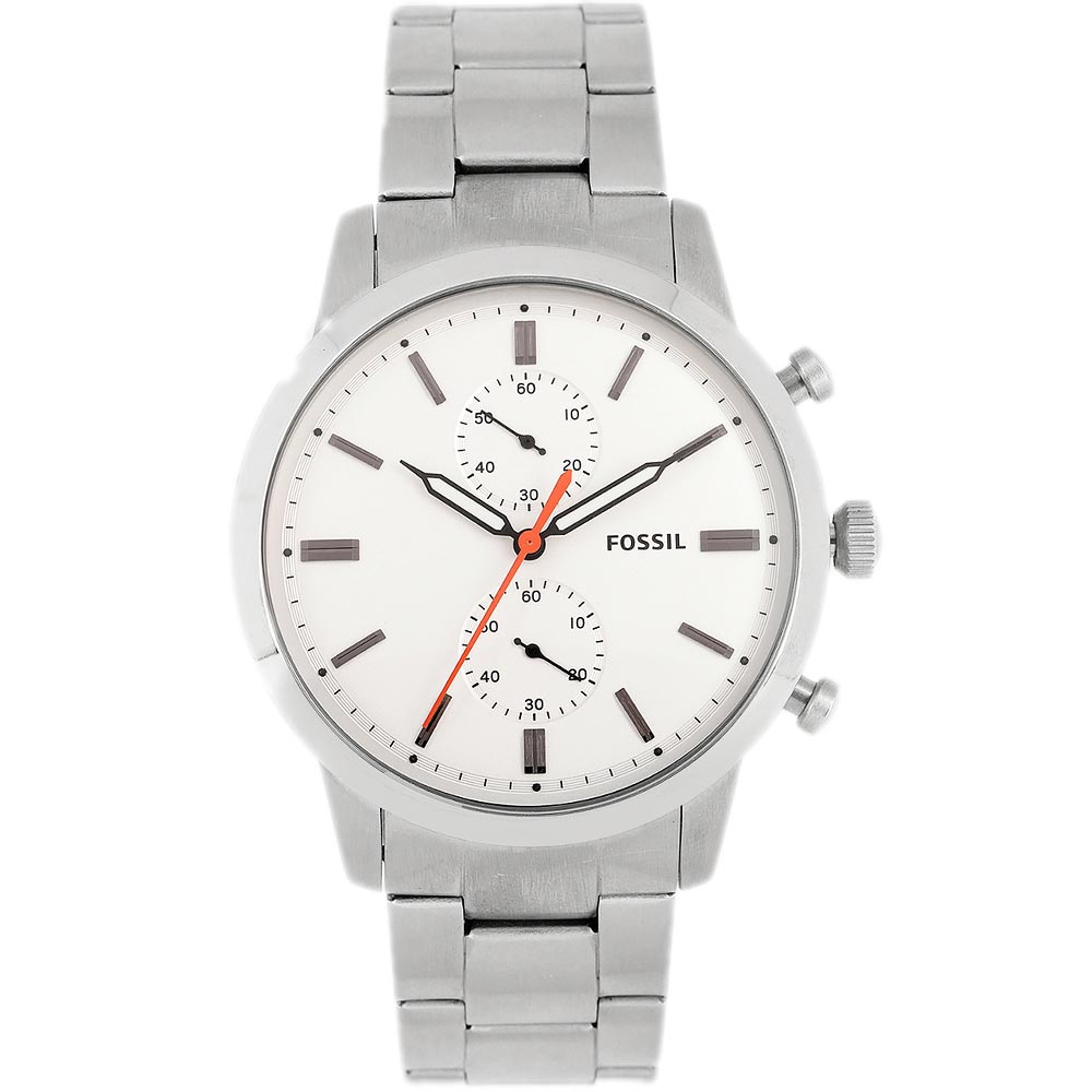 Fossil Townsman White Dial Silver Steel Strap Watch for Men - FS5346 Buy Now By Fossil