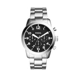 Fossil Pilot Chronograph Black Dial Silver Steel Strap Watch for Men - FS5141 Buy Now By Fossil