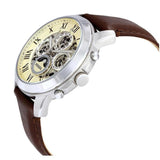 Fossil Grant Automatic White Dial Brown Leather Strap Watch for Men - ME3027 Buy Now By Fossil