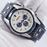 Fossil Coachman Chronograph White Dial Blue Leather Strap Watch for Men - CH3051 Buy Now By Fossil