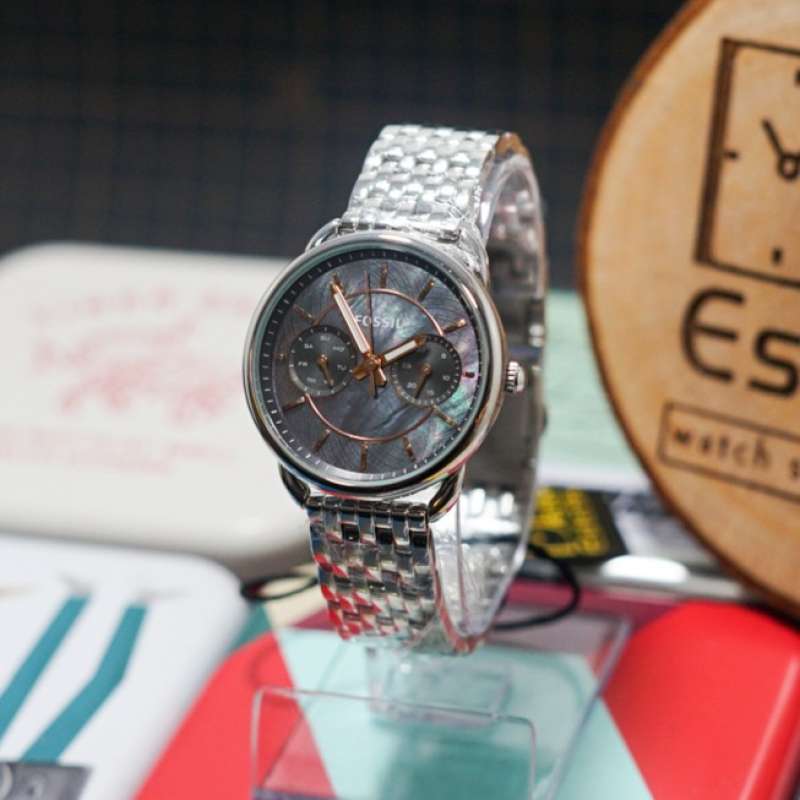 Fossil Tailor Mother of Pearl Black Dial Silver Steel Strap Watch for Women - ES3911 Buy Now By Fossil