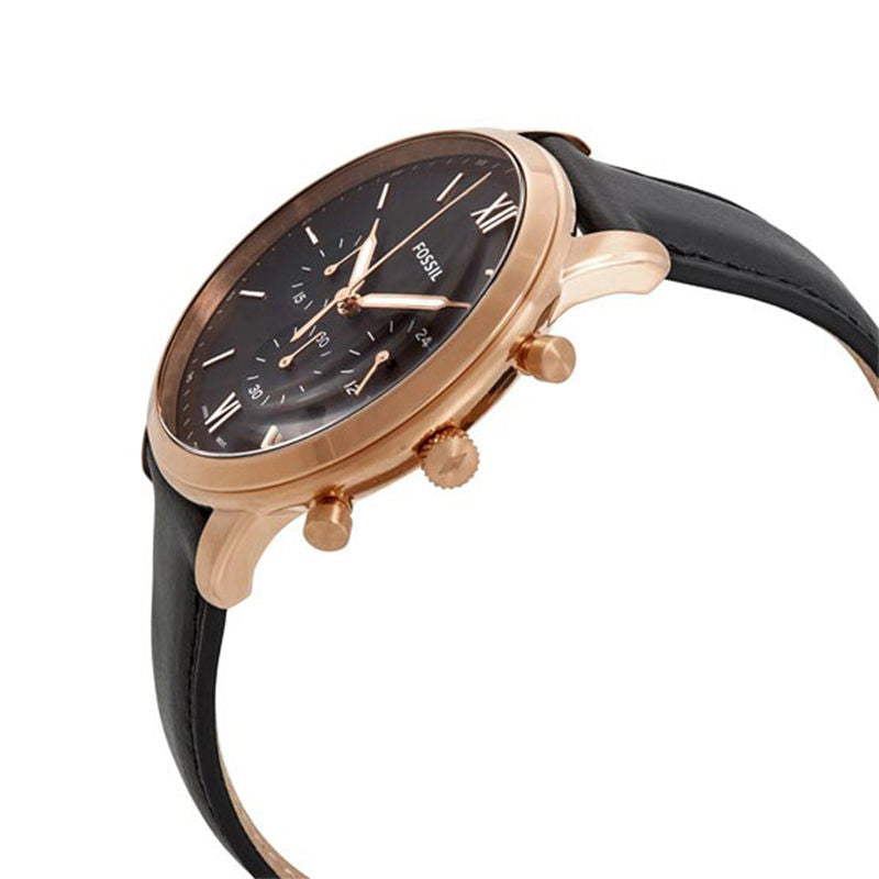 Fossil Neutra Chronograph Black Dial Black Leather Strap Watch for Men - FS5381 Buy Now By Fossil