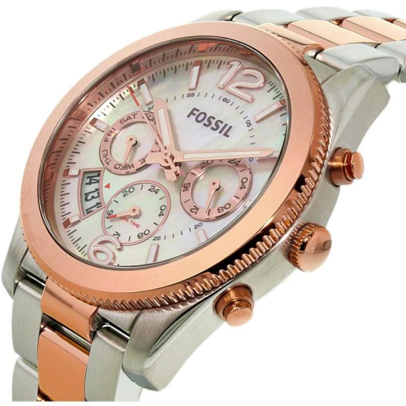 Fossil Perfect Boyfriend Mother of Pearl Dial Two Tone Steel Strap Watch for Women - ES4135 Buy Now By Fossil