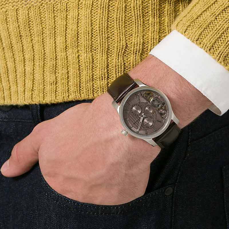 Fossil Twist Chronograph Multifunction Taupe Dial Brown Leather Strap Watch for Men - ME1098 Buy Now By Fossil