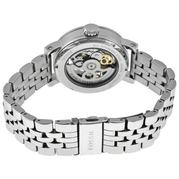 Fossil Boyfriend Automatic Skeleton Silver Dial Silver Steel Strap Watch for Women - ME3067 Buy Now By Fossil