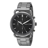 Fossil The Commuter Black Dial Grey Steel Strap Watch for Men - FS5400 Buy Now By Fossil