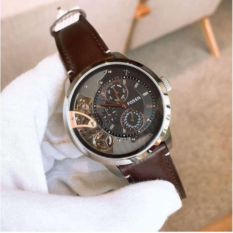 Fossil Townsman Automatic Black Dial Brown Leather Strap Watch for Men - ME1163 Buy Now By Fossil