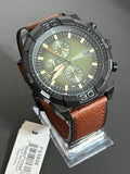Fossil Bronson Chronograph Black Dial Brown Leather Strap Watch for Men - FS5856 Buy Now By Fossil