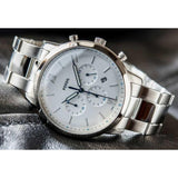 Fossil Neutra Chronograph White Dial Silver Steel Strap Watch for Men - FS5433 Buy Now By Fossil