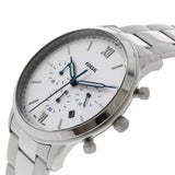 Fossil Neutra Chronograph White Dial Silver Steel Strap Watch for Men - FS5433 Buy Now By Fossil