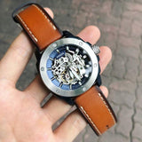 Fossil Modern Machine Automatic Skeleton Silver Dial Brown Leather Strap Watch for Men - ME3135 Buy Now By Fossil
