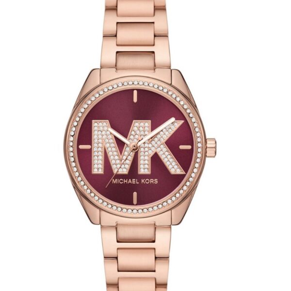 Michael Kors Janelle Quartz Maroon Dial Rose Gold Steel Strap Watch For Women - MK7382 Buy Now By Michael Kors