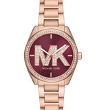 Michael Kors Janelle Quartz Maroon Dial Rose Gold Steel Strap Watch For Women - MK7382 Buy Now By Michael Kors