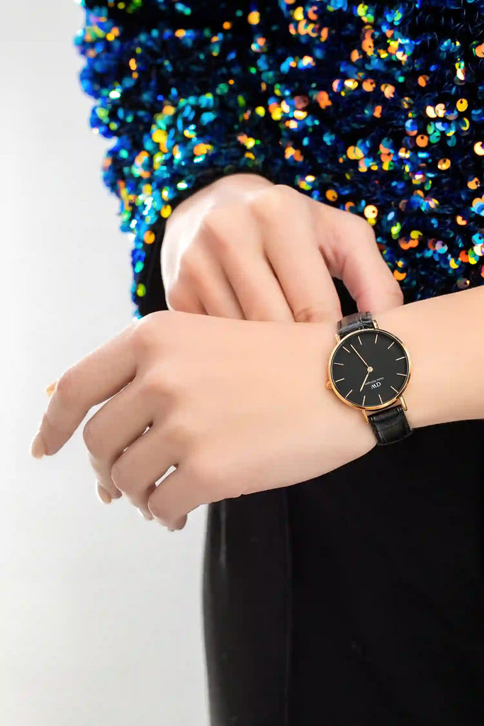 Daniel Wellington Classic Petite Reading Black Dial Black Leather Strap Watch For Women - DW00100167 Buy Now By Daniel Wellington