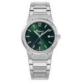 Salvatore Ferragamo F-80 Classic Green Dial Silver Steel Strap Watch for Men - SFDT02123 Buy Now By Salvatore Ferragamo