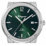 Salvatore Ferragamo F-80 Classic Green Dial Silver Steel Strap Watch for Men - SFDT02123 Buy Now By Salvatore Ferragamo