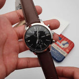 Fossil Townsman Chronograph Black Dial Brown Leather Strap Watch for Men - FS5280 Buy Now By Fossil
