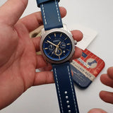 Fossil Machine Chronograph Blue Dial Blue Leather Strap Watch for Men - FS5262 Buy Now By Fossil