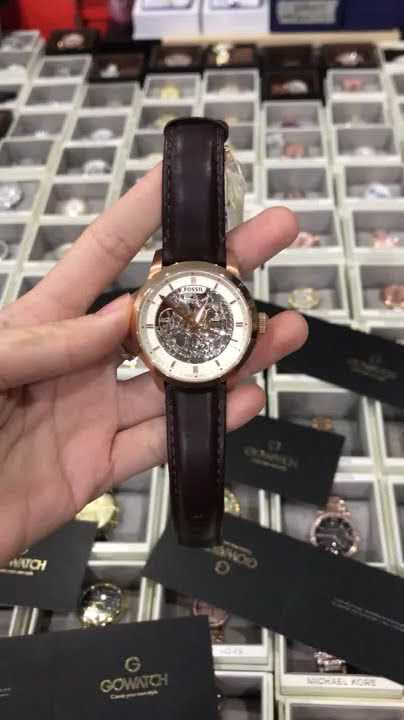 Fossil Townsman Automatic Skeleton White Dial Black Leather Strap Watch for Men - ME3085 Buy Now By Fossil